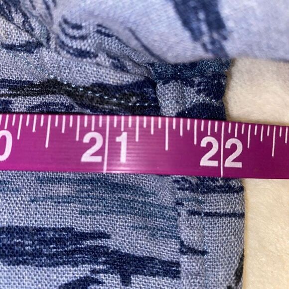 Lucky Brand‎ Blue Linen Hawaiian Button Down Shirt Size Medium - Picture 8 of 10